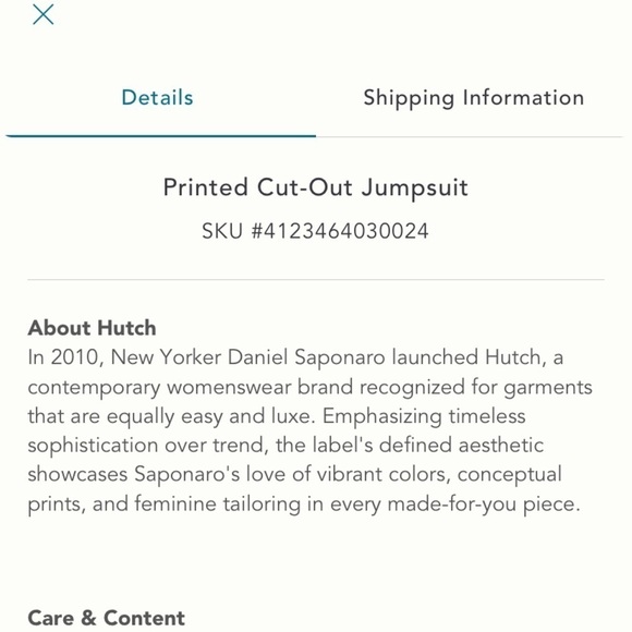 Anthropologie NWT Hutch Printed Cut-Out Jumpsuit Size S. - Picture 8 of 9